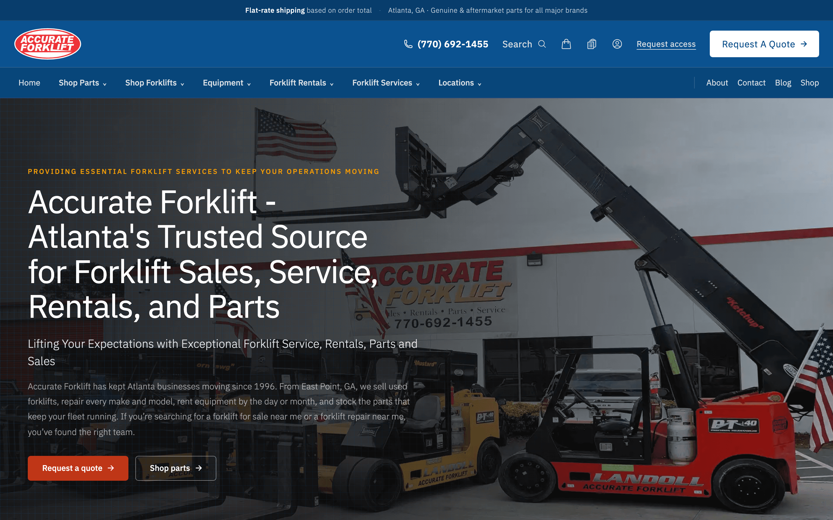 Accurate Forklift homepage